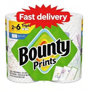 Bounty SelectASize Print Paper Towels, 2 Triple Rolls, 123 Sheets per Roll, Disposable Absorbent Household Kitchen Cleaning Paper Bounty SelectASize Print Paper Towels, 2 Triple Rolls, 123 Sheets per Roll, Disposable Absorbent Household Kitchen Cleaning Paper