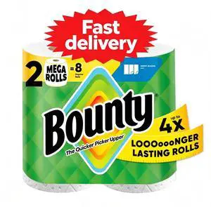 SelectASize White Disposable Paper Towels, 2 Mega Rolls, 164 Sheets per Roll, HeavyDuty Absorbent Cleaning Paper for Home & Kitchen SelectASize White Disposable Paper Towels, 2 Mega Rolls, 164 Sheets per Roll, HeavyDuty Absorbent Cleaning Paper for Home & Kitchen