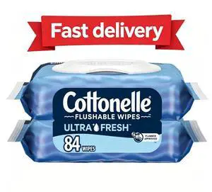 Ultra Fresh Flushable Wet Wipes, 2 FlipTop Packs, Refreshing Disposable Bathroom Wipes for Daily Personal Cleansing Ultra Fresh Flushable Wet Wipes, 2 FlipTop Packs, Refreshing Disposable Bathroom Wipes for Daily Personal Cleansing