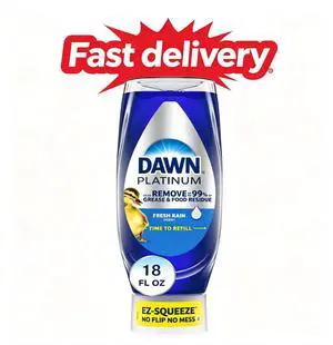 Dawn Platinum EZ-Squeeze Dish Soap Liquid, Dishwashing Liquid, Grease Removal, Fresh Rain, 18oz Dawn Platinum EZ-Squeeze Dish Soap Liquid, Dishwashing Liquid, Grease Removal, Fresh Rain, 18oz