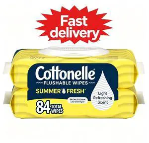 Cottonelle Summer Fresh Scented Flushable Wipes, 2 Flip-Top Packs Cottonelle Summer Fresh Scented Flushable Wipes, 2 Flip-Top Packs
