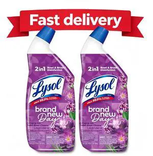 Lysol Toilet Bowl Cleaner Clinging Gel, Disinfecting Bathroom Cleaner and Toilet Bowl Stain Remover, Lavender & Cotton Blossom Scent, 24 fl oz (2 Pack) Lysol Toilet Bowl Cleaner Clinging Gel, Disinfecting Bathroom Cleaner and Toilet Bowl Stain Remover, Lavender & Cotton Blossom Scent, 24 fl oz (2 Pack)