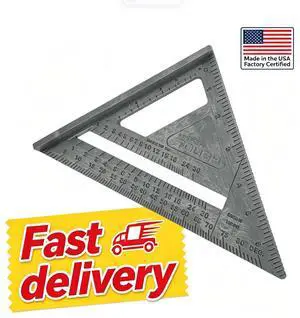 Hyper Tough 7 inch Framing Rafter Square, Durable Plastic Triangle Quick Square Tool, Grey Hyper Tough 7 inch Framing Rafter Square, Durable Plastic Triangle Quick Square Tool, Grey