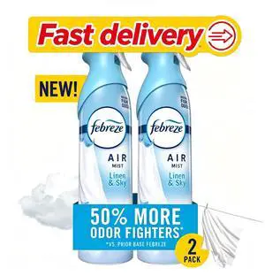Febreze Air Mist Air Freshener Spray, Linen & Sky Scent, 8.1oz, 2 Count Febreze Air Mist Air Freshener Spray, Linen & Sky Scent, 8.1oz, 2 Count