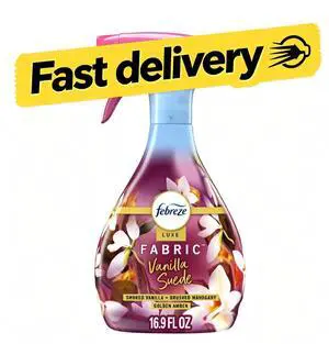 Febreze Fabric Spray Air Freshener, Odor-Fighting Fabric Refresher, Vanilla Suede Scent, 16.9 fl oz Febreze Fabric Spray Air Freshener, Odor-Fighting Fabric Refresher, Vanilla Suede Scent, 16.9 fl oz