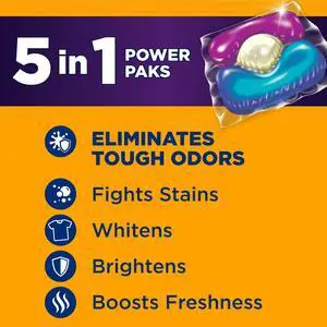 ARM & HAMMER Plus OxiClean Odor Blasters 5-in-1 Laundry Detergent Power Paks, Fresh Burst, 42 Ct ARM & HAMMER Plus OxiClean Odor Blasters 5-in-1 Laundry Detergent Power Paks, Fresh Burst, 42 Ct