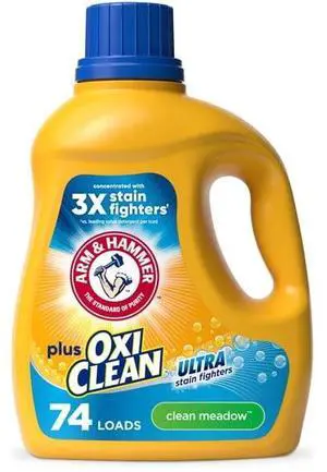 ARM & HAMMER Plus OxiClean Ultra Stain Fighters Liquid Detergent, Clean Meadow, 96.2 Fl Oz ARM & HAMMER Plus OxiClean Ultra Stain Fighters Liquid Detergent, Clean Meadow, 96.2 Fl Oz