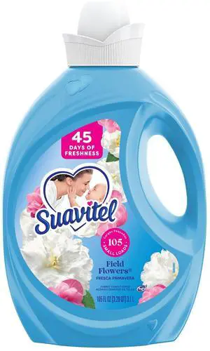 Suavitel Fabric Conditioner, Liquid Fabric Softener, 45 Days of Freshness, Field Flowers Scent, 105 fl oz Suavitel Fabric Conditioner, Liquid Fabric Softener, 45 Days of Freshness, Field Flowers Scent, 105 fl oz