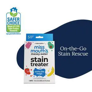 Miss Mouth's Messy Eater Stain Treater Wipes for Baby & Kids, 5 Pack, Newborn & Baby Essentials, Stain Remover for Food, Grease, Coffee & More, Gentle on Laundry, Fabric & Underwear Miss Mouth's Messy Eater Stain Treater Wipes for Baby & Kids, 5 Pack, Newborn & Baby Essentials, Stain Remover for Food, Grease, Coffee & More, Gentle on Laundry, Fabric & Underwear