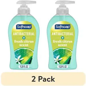 (2 pack) Softsoap Antibacterial Hand Soap, Eliminates 99% of Bacteria, Fresh Citrus Scent, 11.25 fl oz (2 pack) Softsoap Antibacterial Hand Soap, Eliminates 99% of Bacteria, Fresh Citrus Scent, 11.25 fl oz
