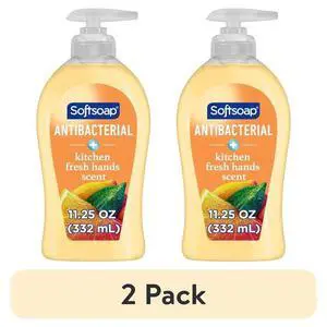 (2 pack) Softsoap Antibacterial Hand Soap, Eliminates 99% of Bacteria, Kitchen Fresh Hands Scent, 11.25 fl oz (2 pack) Softsoap Antibacterial Hand Soap, Eliminates 99% of Bacteria, Kitchen Fresh Hands Scent, 11.25 fl oz