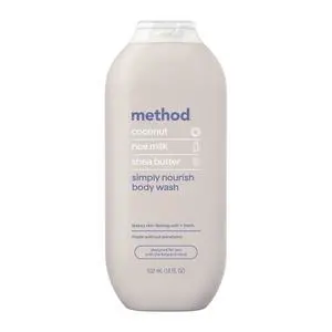 method Body Wash, Simply Nourish - Leaves Skin Feeling Soft & Moisturized, Made Without Parabens, Notes of Coconut, Rice Milk & Shea Butter, 18 fl oz method Body Wash, Simply Nourish - Leaves Skin Feeling Soft & Moisturized, Made Without Parabens, Notes of Coconut, Rice Milk & Shea Butter, 18 fl oz