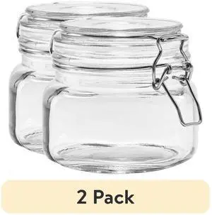 (2 pack) Mainstays 17 oz Glass Airtight Food Storage Jar Canister with Locking Lid, Pantry Organizer Container for Dry Food, Coffee, Sugar, Spices and Kitchen Storage (2 pack) Mainstays 17 oz Glass Airtight Food Storage Jar Canister with Locking Lid, Pantry Organizer Container for Dry Food, Coffee, Sugar, Spices and Kitchen Storage