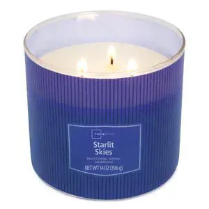Mainstays 3-Wick Textured Wrapped Starlit Skies Scented Candle, 14 oz Mainstays 3-Wick Textured Wrapped Starlit Skies Scented Candle, 14 oz