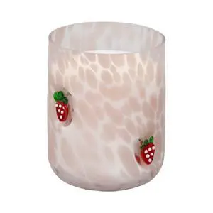 Mainstays 1-Wick Art Glass Scented Jar Candle, Strawberry Breeze, 8.5 oz Mainstays 1-Wick Art Glass Scented Jar Candle, Strawberry Breeze, 8.5 oz