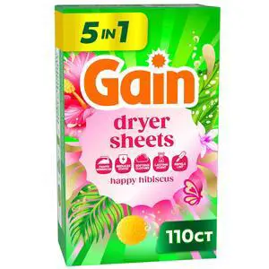 Gain Dryer Sheets, Happy Hibiscus Scent, 110 Count Gain Dryer Sheets, Happy Hibiscus Scent, 110 Count