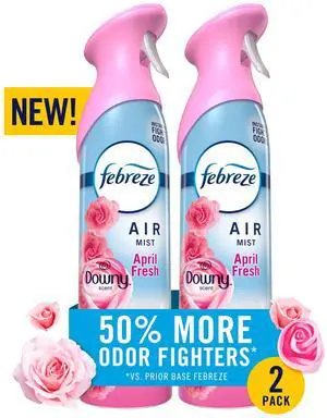 Febreze Air Mist Air Freshener Spray, Downy April Fresh, 8.1oz, 2 Count Febreze Air Mist Air Freshener Spray, Downy April Fresh, 8.1oz, 2 Count