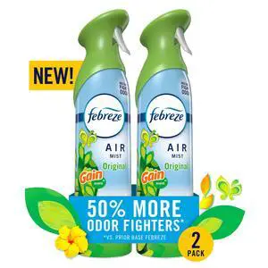 Febreze Air Mist Air Freshener Spray, Gain Original Scent, 8.1oz, 2 Count Febreze Air Mist Air Freshener Spray, Gain Original Scent, 8.1oz, 2 Count