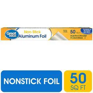 Great Value Non-Stick Aluminum Foil, 50 sq ft Great Value Non-Stick Aluminum Foil, 50 sq ft