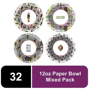 Glad Elf - Holiday - 12oz Paper Bowls Mixed Pack - 32CT - color perf PDQ Glad Elf - Holiday - 12oz Paper Bowls Mixed Pack - 32CT - color perf PDQ