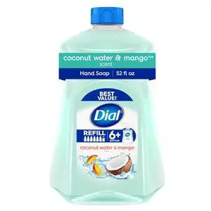 Dial Clean + Gentle Liquid Hand Soap Refill, Coconut Water & Mango Gentle Hand Soap, 52 oz Dial Clean + Gentle Liquid Hand Soap Refill, Coconut Water & Mango Gentle Hand Soap, 52 oz