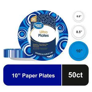 Great Value Ultra Paper Plates, 10 in, 50 Count Great Value Ultra Paper Plates, 10 in, 50 Count