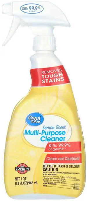 Great Value Multi Purpose Cleaner, Lemon Scent, 32 fl oz Great Value Multi Purpose Cleaner, Lemon Scent, 32 fl oz