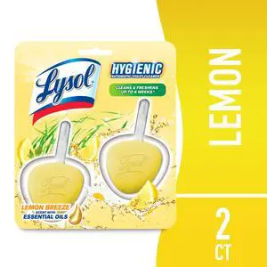 Lysol Automatic In-The-Bowl Toilet Cleaner, Cleans and Freshens Toilet Bowl, Lemon Breeze Scent, 2 count Lysol Automatic In-The-Bowl Toilet Cleaner, Cleans and Freshens Toilet Bowl, Lemon Breeze Scent, 2 count