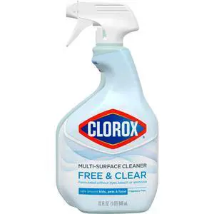 Clorox Free & Clear Multi Surface Cleaner, Spray Bottle, Fragrance Free, 32 fl oz Clorox Free & Clear Multi Surface Cleaner, Spray Bottle, Fragrance Free, 32 fl oz