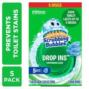 Scrubbing Bubbles Continuous Clean Drop-Ins Discs, Toilet Bowl Cleaner Tablets, 5 Count Scrubbing Bubbles Continuous Clean Drop-Ins Discs, Toilet Bowl Cleaner Tablets, 5 Count