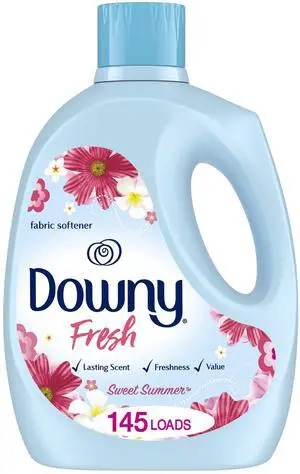 Downy Fresh Non-Concentrated Liquid Fabric Softener, Sweet Summer Scent, 125 fl oz, 145 Loads Downy Fresh Non-Concentrated Liquid Fabric Softener, Sweet Summer Scent, 125 fl oz, 145 Loads