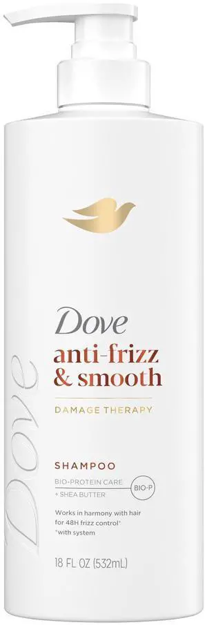 Dove Shampoo for Frizz-Prone Hair Anti Frizz & Smooth with Bio-Protein Care Technology and Shea Butter, 18 Fl Oz Dove Shampoo for Frizz-Prone Hair Anti Frizz & Smooth with Bio-Protein Care Technology and Shea Butter, 18 Fl Oz