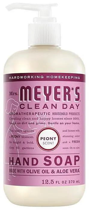 MRS. MEYER'S CLEAN DAY Hand Soap, Peony Scent, 12.5 Fl Oz Bottle MRS. MEYER'S CLEAN DAY Hand Soap, Peony Scent, 12.5 Fl Oz Bottle