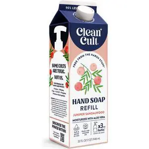 Cleancult Liquid Hand Soap Refill - Juniper Sandalwood - Gentle On Sensitive Skin - Made with Aloe Vera & Essential Oils - Eco Friendly - Paper-Based Packaging - 32 oz/1 Pack Cleancult Liquid Hand Soap Refill - Juniper Sandalwood - Gentle On Sensitive Skin - Made with Aloe Vera & Essential Oils - Eco Friendly - Paper-Based Packaging - 32 oz/1 Pack