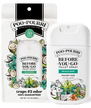 Poo-Pourri Before-You-Go Pocket Toilet Spray, Beach Bum, 1 Fl Oz Poo-Pourri Before-You-Go Pocket Toilet Spray, Beach Bum, 1 Fl Oz
