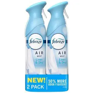 Febreze Air Mist, Air Freshener Spray, Odor Fighting Room Spray, Deodorizer for Home Bathroom Kitchen Office Apartment Dorm Room Classroom, Linen & Sky Scent, 8.1oz (Pack of 2) Febreze Air Mist, Air Freshener Spray, Odor Fighting Room Spray, Deodorizer for Home Bathroom Kitchen Office Apartment Dorm Room Classroom, Linen & Sky Scent, 8.1oz (Pack of 2)