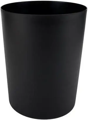 Mainstays 5 Gallon Plastic Wastebasket, Open Top, Matte Black Mainstays 5 Gallon Plastic Wastebasket, Open Top, Matte Black