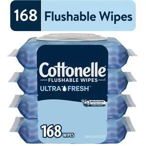 Cottonelle Ultra Fresh Flushable Wet Wipes, 4 Flip-Top Packs Cottonelle Ultra Fresh Flushable Wet Wipes, 4 Flip-Top Packs