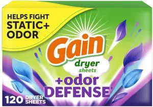 Gain Fabric Softener Dryer Sheets +Odor Defense, Super Fresh Blast Scent, 120 Count Gain Fabric Softener Dryer Sheets +Odor Defense, Super Fresh Blast Scent, 120 Count