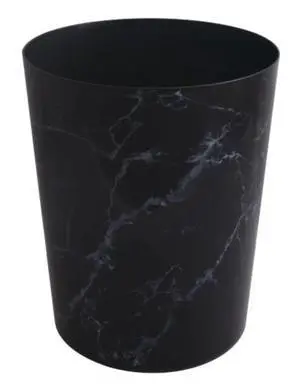 Mainstays Bathroom Trash Can, 5 Gallon Small Plastic Garbage Bin with No Lid, Black Marble Mainstays Bathroom Trash Can, 5 Gallon Small Plastic Garbage Bin with No Lid, Black Marble