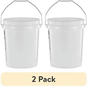 (2 pack) United Solutions 5 Gallon Round Utility Bucket, Comfort Handle, Plastic, White, PN0149, 1 Each (2 pack) United Solutions 5 Gallon Round Utility Bucket, Comfort Handle, Plastic, White, PN0149, 1 Each