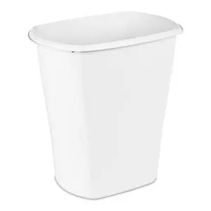 Sterilite Large Kitchen Trash Can, 10 Gallon Plastic Garbage Bin with No Lid, White Sterilite Large Kitchen Trash Can, 10 Gallon Plastic Garbage Bin with No Lid, White