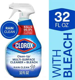 Clorox Clean-Up Multi-Surface All Purpose Cleaner with Bleach, Rain Clean, 32 fl oz Clorox Clean-Up Multi-Surface All Purpose Cleaner with Bleach, Rain Clean, 32 fl oz