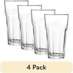 (4 pack) Mainstays Gibraltar 20 oz Iced Tea Glass (4 pack) Mainstays Gibraltar 20 oz Iced Tea Glass