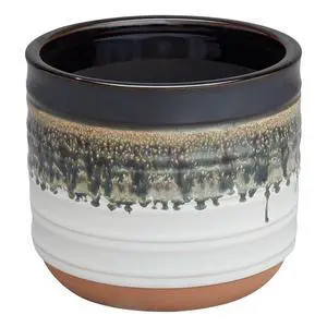 Better Homes & Gardens 6" x 6" x 5.3" Round Black Ceramic Nikolaos Plant Planter Better Homes & Gardens 6" x 6" x 5.3" Round Black Ceramic Nikolaos Plant Planter