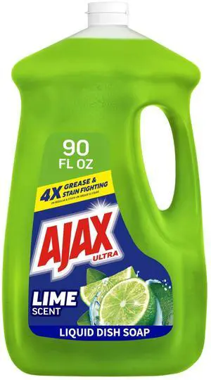 Ajax Ultra Liquid Dish Soap, Mess-Free, Easy-Flip Cap, Lime Scent with Vinegar, 90 fl oz Ajax Ultra Liquid Dish Soap, Mess-Free, Easy-Flip Cap, Lime Scent with Vinegar, 90 fl oz