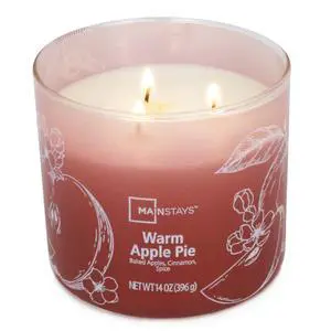 Mainstays 3-Wick Ombre Wrap Warm Apple Pie Jar Candle, 14 Ounce Mainstays 3-Wick Ombre Wrap Warm Apple Pie Jar Candle, 14 Ounce