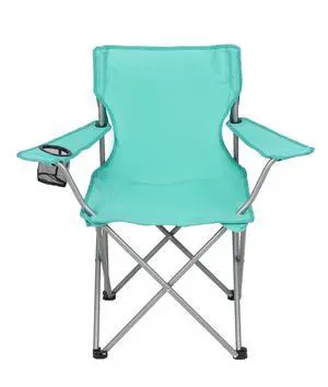 Ozark Trail Quad Folding Camp Chair with Cup Holder, Green Sea Ozark Trail Quad Folding Camp Chair with Cup Holder, Green Sea