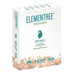 Elementree Sustainable Printer Paper, 8.5" x 11", 20 lb., White, 1 Ream (500 Sheets) Elementree Sustainable Printer Paper, 8.5" x 11", 20 lb., White, 1 Ream (500 Sheets)