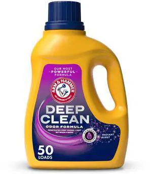 ARM & HAMMER Deep Clean Odor Formula Liquid Laundry Detergent, Radiant Burst, 75 Fl Oz ARM & HAMMER Deep Clean Odor Formula Liquid Laundry Detergent, Radiant Burst, 75 Fl Oz